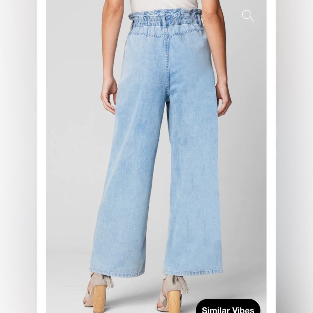 Blank NYC Women’s Paper bag Wide Leg Jean Elastic Waistband Cotton Nwt - Picture 3 of 13